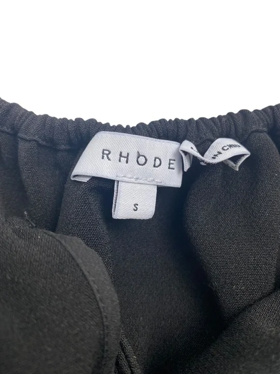 RHODE Grace Smocked Peplum Hem Top in Black size S - Picture 4 of 5